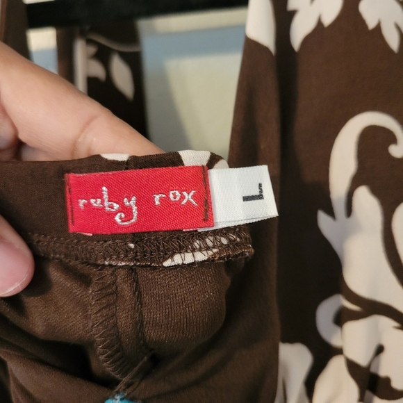 Ruby Rox Vintage Brown Retro Floral Y2k Halter 90's Babydoll Dress. Size L Fairy - Picture 6 of 10